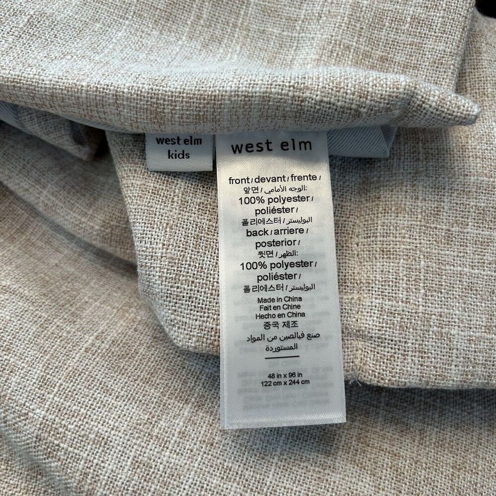 West Elm Kids Curtain Panel‎ 48 x 96 Beige Natural Textured Woven Brown